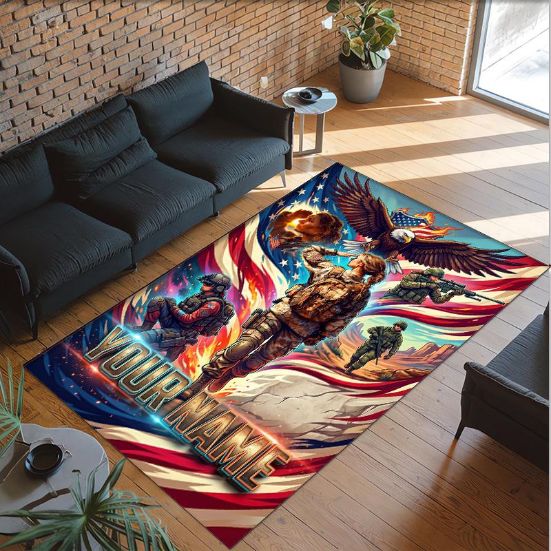 Birds Theme Crystal Velvet Floor Rug Personalized Custom Name Text Warm Carpet Home Decoration