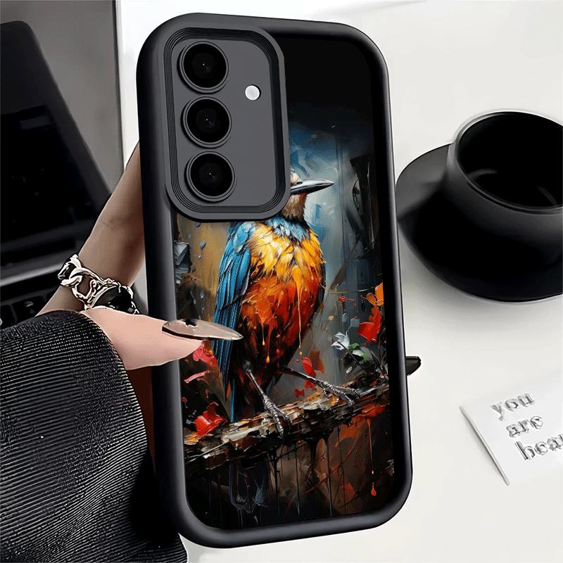 Phone Case for Samsung Galaxy S26 S25 Ultra S24 FE Bird Oil Painting Style Shell S23 Plus S22 + S21 S20 5G Soft Silicone Funda