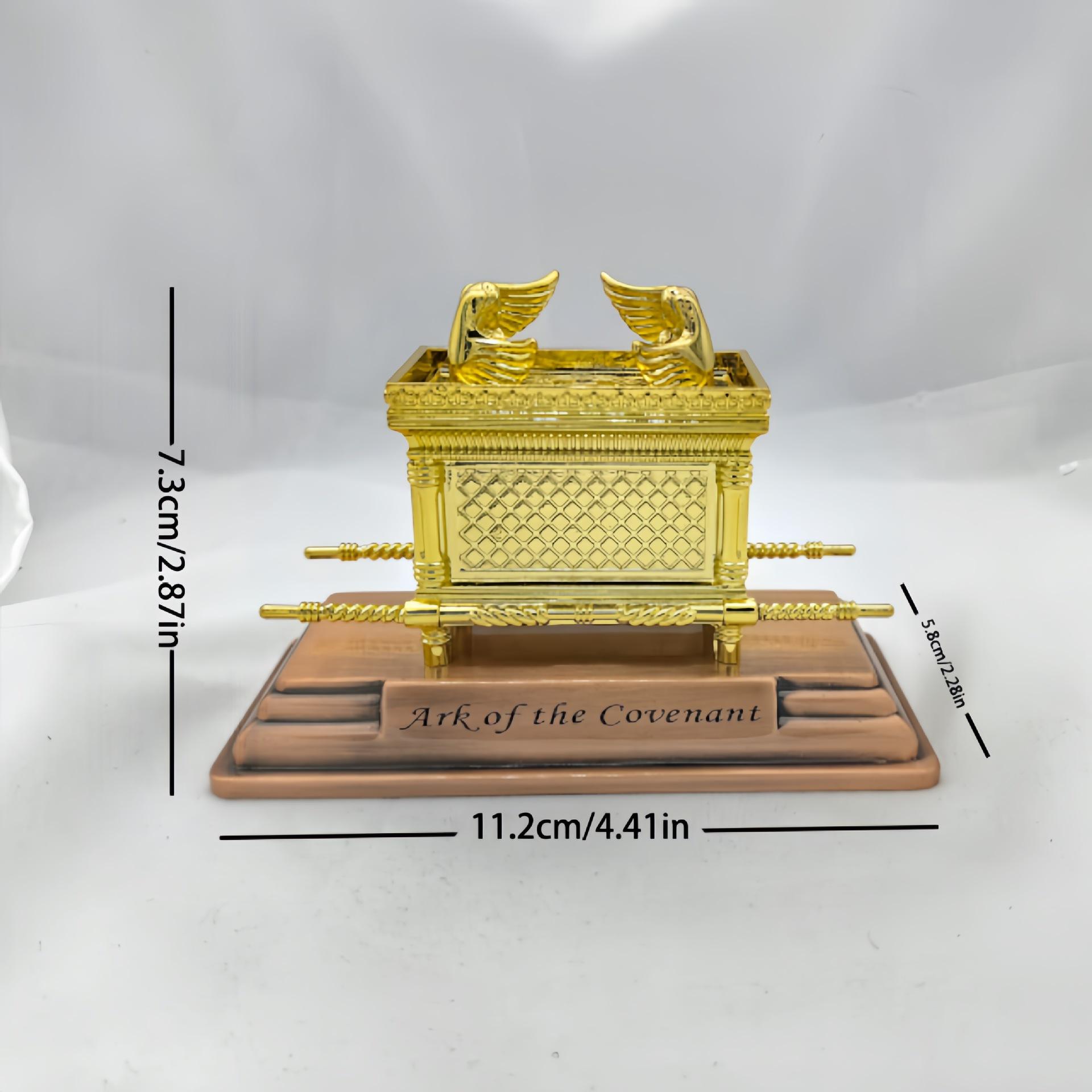 

1pc Metal Statue Ark of the Covenant Je Ark Jerusalem Religious Belief Home Decor Ornaments