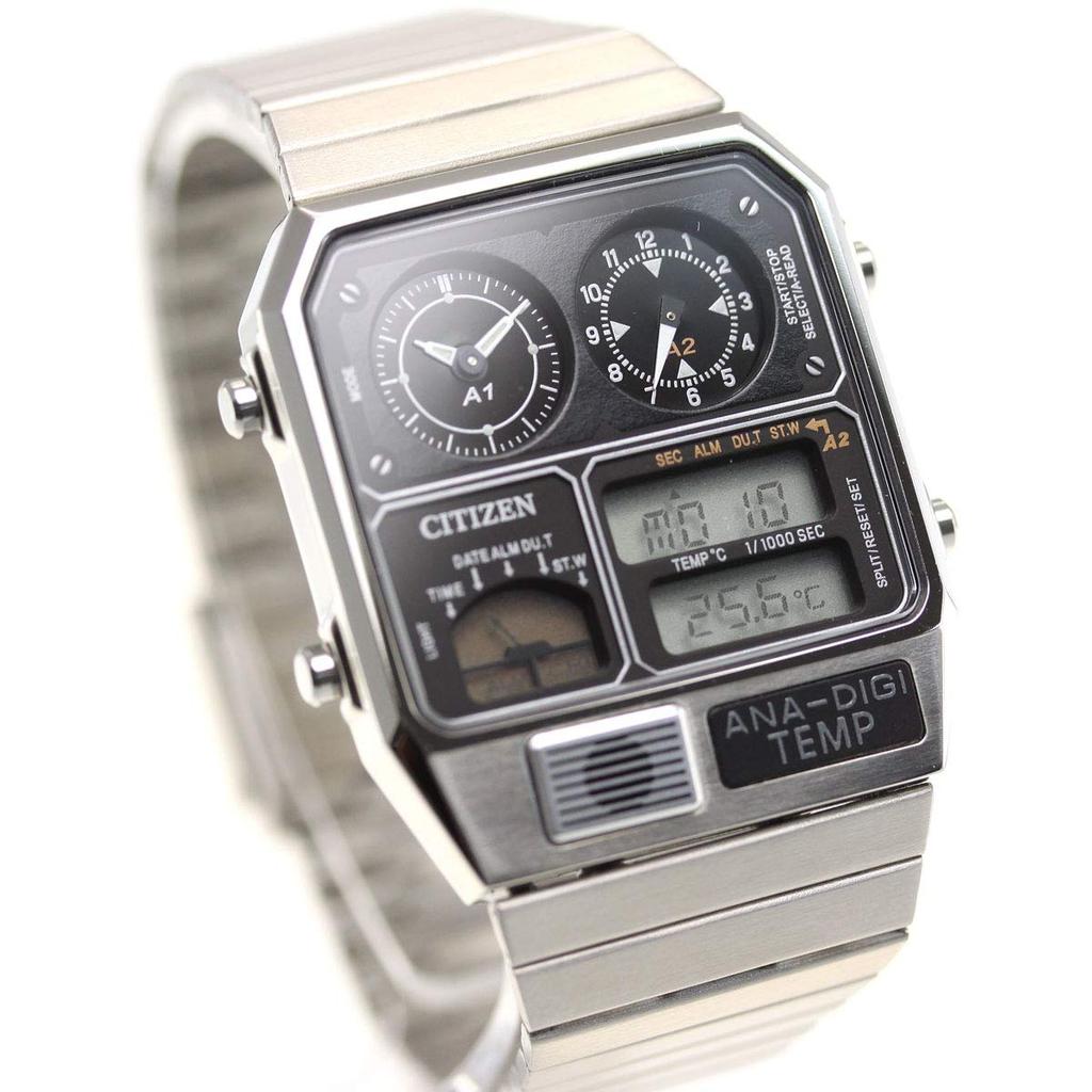 CITIZEN TEMP Reissue Model ANA-DIGI Watch, Silver, JG2101-78E