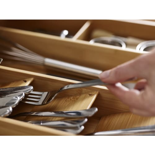 Joseph Joseph DrawerStore Cutlery, Kitchen Tools, and Cookware Accessories Organizer, Bamboo, for In-Drawer Storage [Authentic] 85170