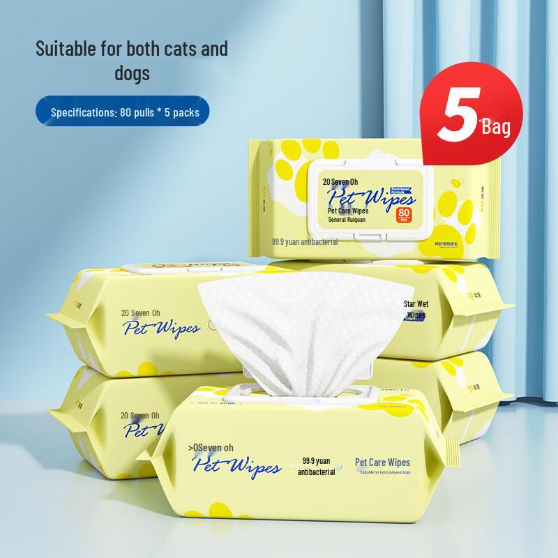 Без смываемые дезодорирующие влажные салфетки для домашних животных