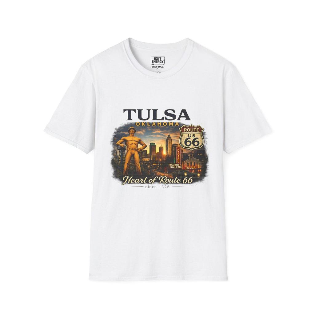 Tulsa Oklahoma Route 66 Skyline T-Shirt | Vintage Travel Tee