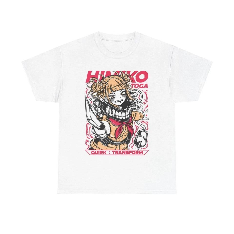 My Hero Academia Himiko Toga TShirt Izuku Midoriya Girl Kawaii TShirt White S