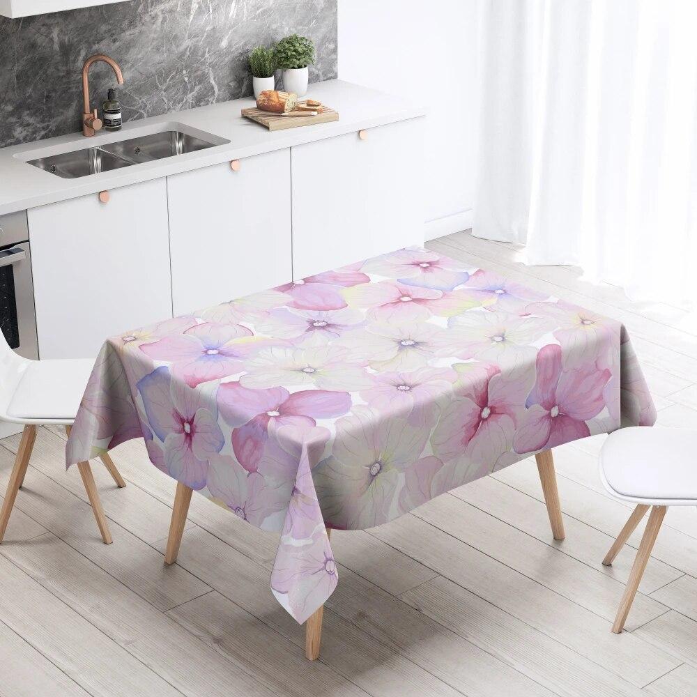 Cartoon Floral Tablecloth Home Decor Stain Resistant Waterproof Table Decoration Rectangular Kitchen Fireplace Countertop