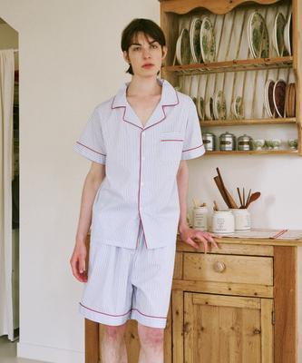 [OGGITT] Standard Ticking Stripe Short-Sleeve Pajama Set [Shipped from Korea] 100% Authentic