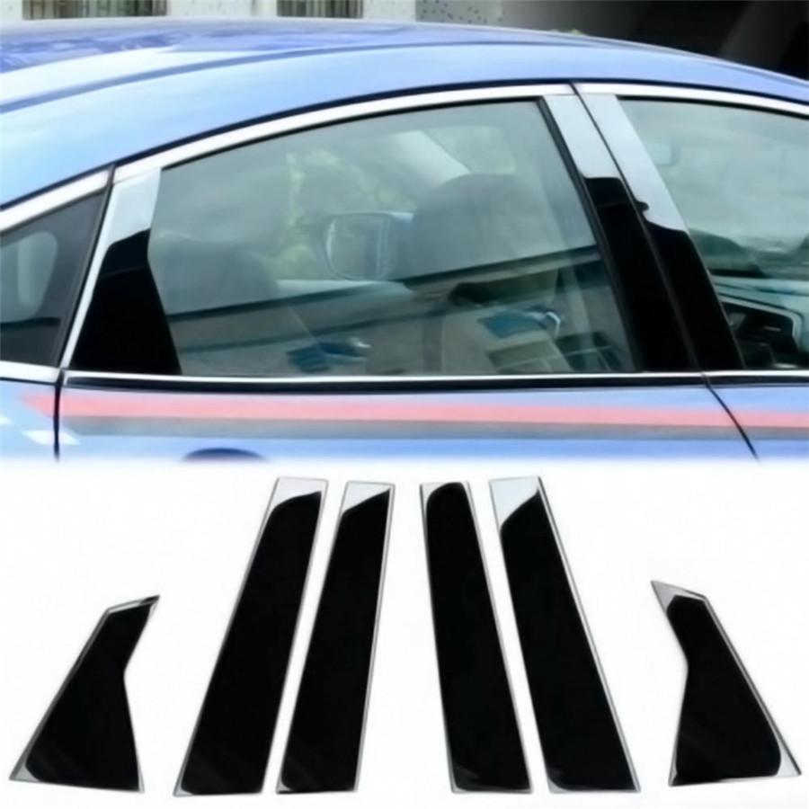 

New Glossy Black Door Window Pillar Posts Cover Trim For Honda Civic 10th 2016-2020