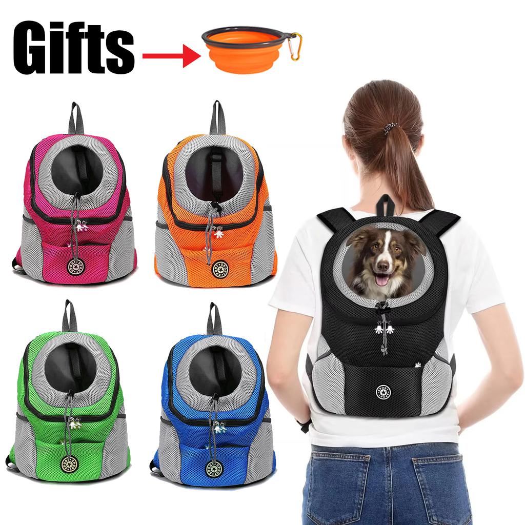 Dog Carrier Backpack Hands-Free Pet Shoulder Bag for Bike Riding Outdoor Hiking Secure Comfortable Travel Camping Bag