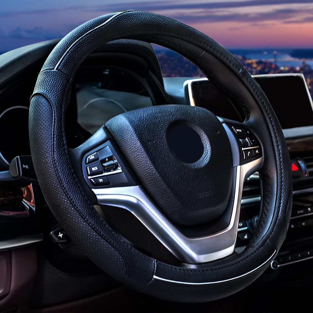 

TATACLEA Чехол на руль, Для легковых автомобилей, Пассажирских автомобилей, Натуральная кожа, O-образный, Чехол на руль белый