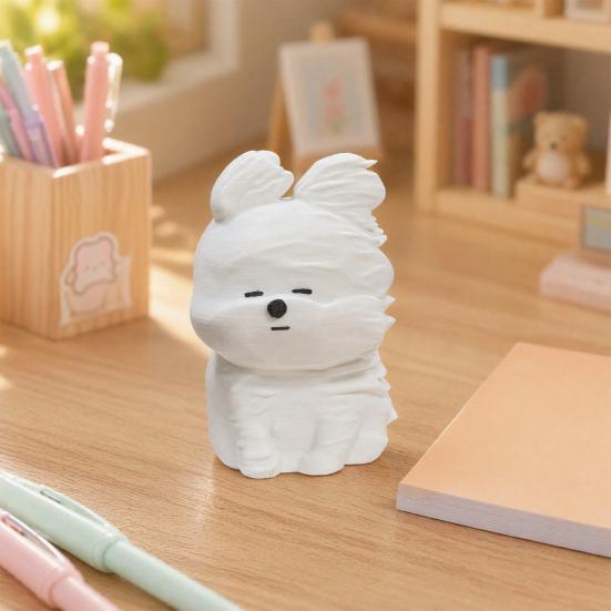 Puppy Figurine, Cute Small Dog Statue, 3D Printed Cartoon Animal Desktop Decoration for Home Office Shelf Decor, Gift for Dog Lovers