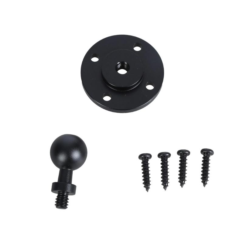 Universal Ball Head Mount Base 17mm Ball Head to 1/4inch Male Adapter with Screw Aluminum Ball Head Adapter Bracket Base
