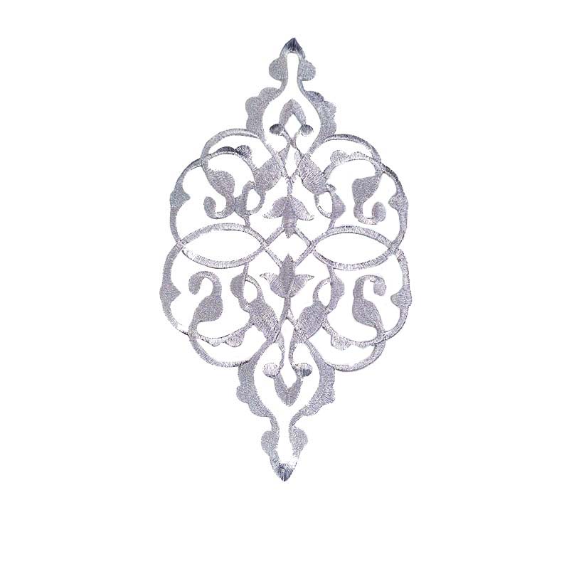Diy Performance Clothing Decorative Iron-on Patch Sticker Embroidery Gold Silver Thread Yarn Costume Dress Geometric Applique