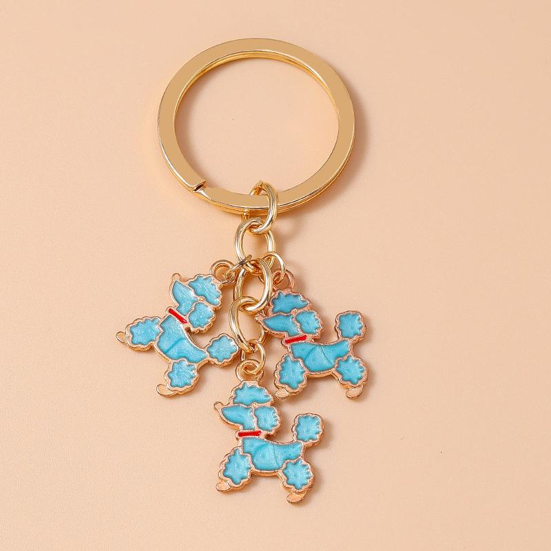 Cute Enamel Puppy Dog Keychain Cartoon Animal Key Ring Pendant for Women Girl Handbag Decor DIY Handmade Jewelry Gift