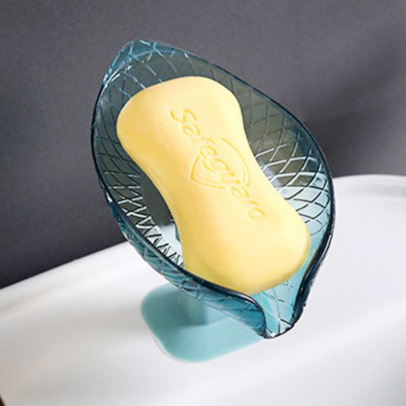 Leaf Design Punch-Free Suction Cup Soap Holder and Drainage Rack