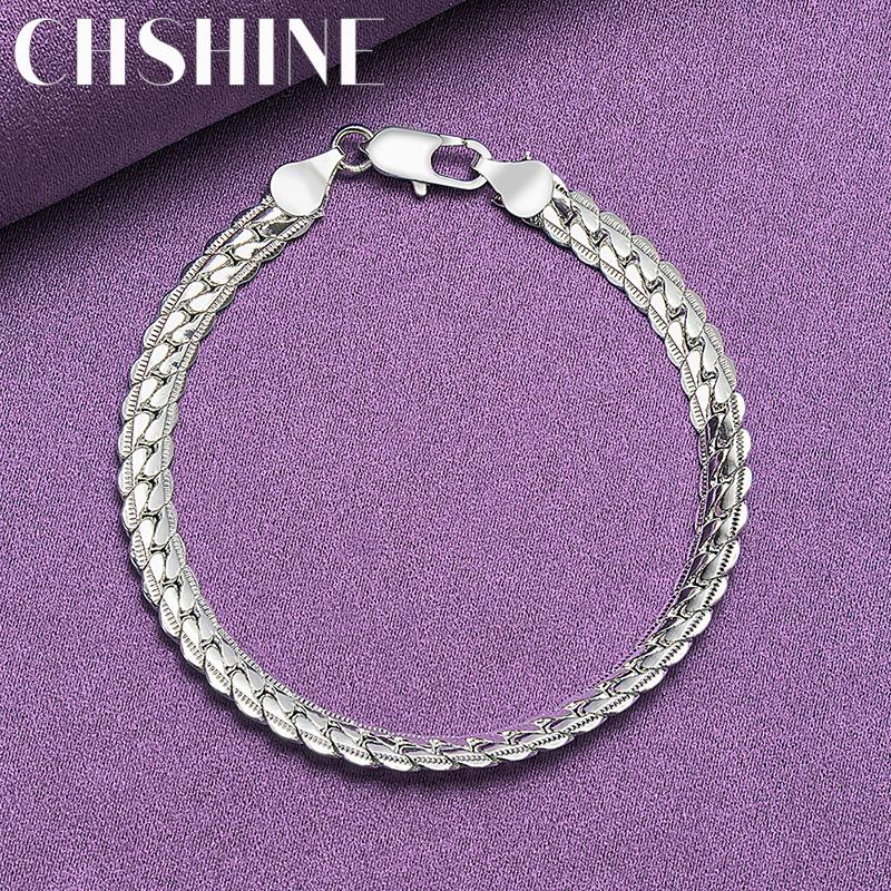 CHSHINE 925 Sterling Silver Men 5mm Side Chain Bracelet Fashion Charm Wedding For Women Jewelry