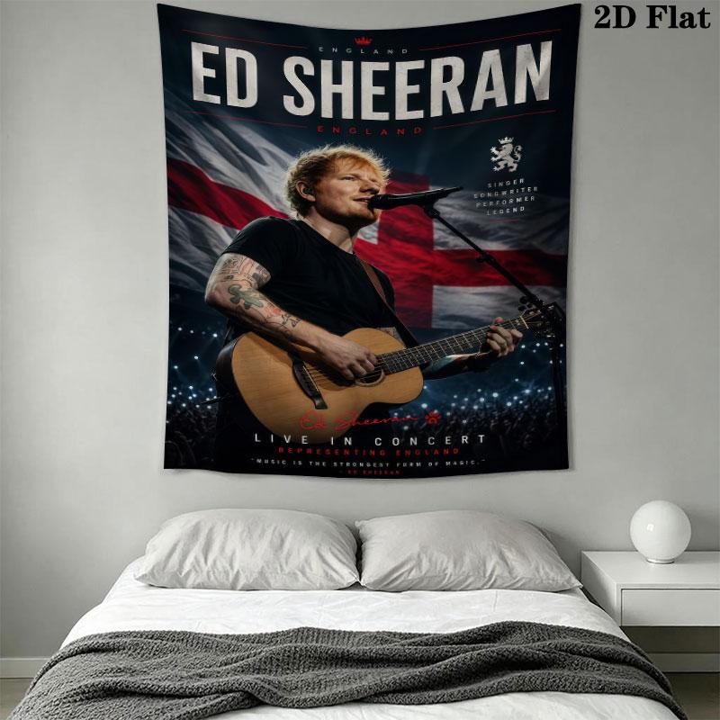 Ed Sheeran Wandteppich Ästhetisches Wandbehang Gedruckter Stoffdecke Dekorative Wandteppiche für Schlafzimmer Wohnzimmer Heimdekoration