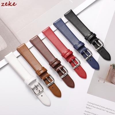 Ultra-thin Calf Leather Watch Strap 10mm 12mm 14mm 16mm Watch Band Women Universal Silm Soft Wrist Bracelet Belt with Pin Buckle