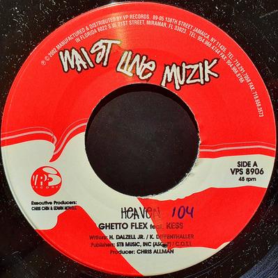 7inch Record GHETTO FLEX, KESS (2) - Heaven VPS8906 Waist Line Muzi 2002 US Reggae, Ska & Dub Used