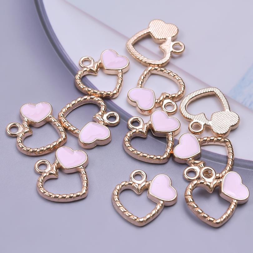 Rosa Liebe Mädchen Accessoires Emaille Großhandel Anhänger Für Schmuckherstellung Zubehör Mond/Blume/Schmetterling Anhänger Charm DIY Ohrring Basteln