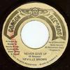 7inch Record NEVILLE BROWN  Never Give Up NONE Gorgon Records Jamaica Reggae Ska  Dub Used