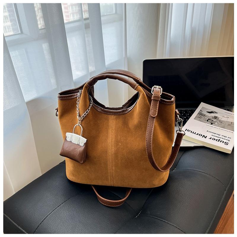 Suede Bag Women's Large-capacity New Autumn and Winter Versatile Retro Messenger Bag Commuter Tote Bag