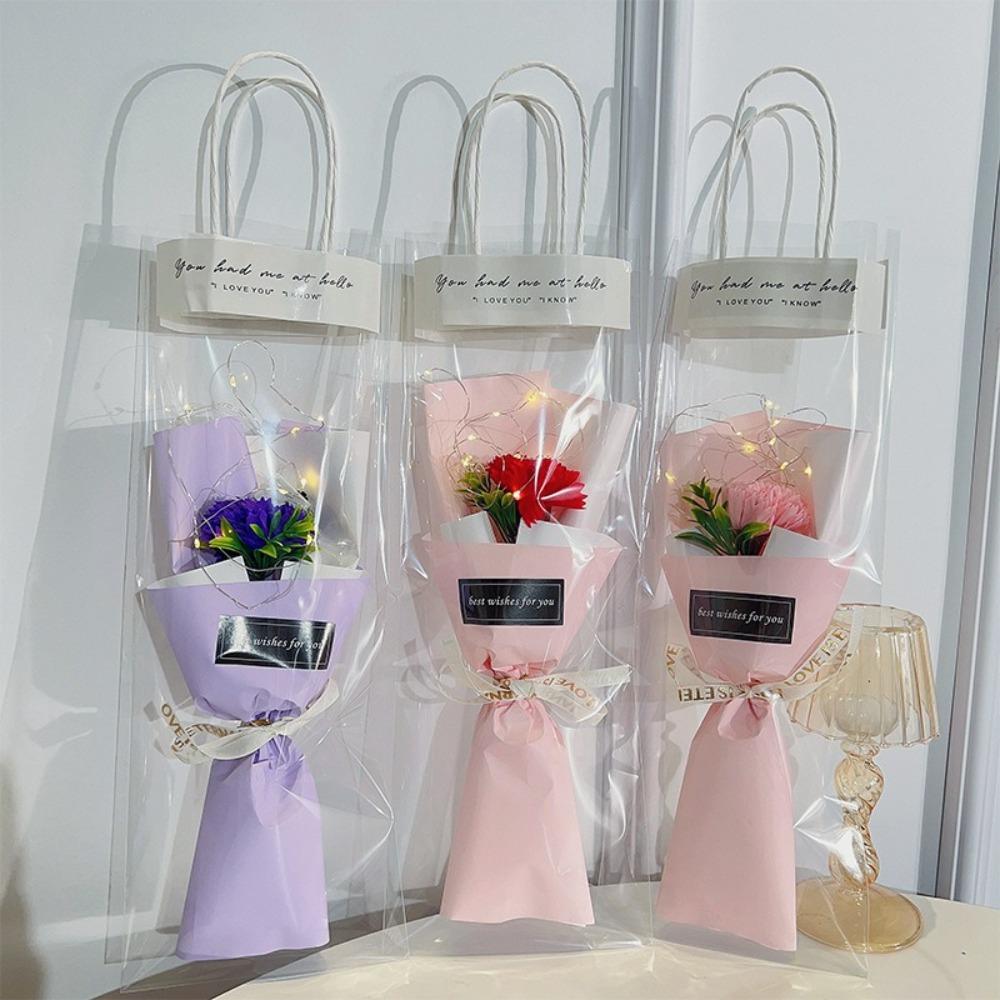 

Artificial Decorations Carnations Artificial Flowers LED Decoration Fake Flower Valentine Day червоний