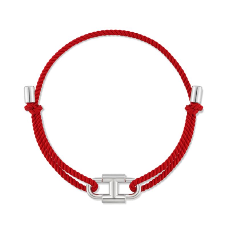

hyeres-lor Erité Silver (W) Emblem Strap Bracelet Red HL5B07515W9235 ONE