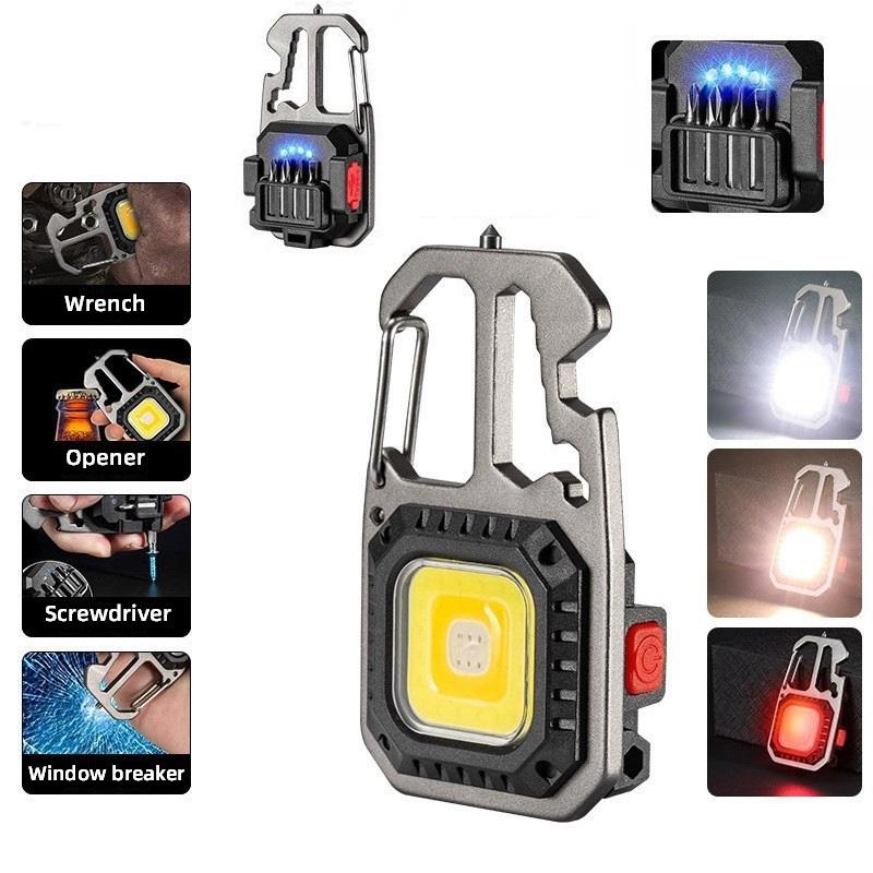Portable Keychain Light with Magnetic Base for Walking, Camping, and Emergency Lighting