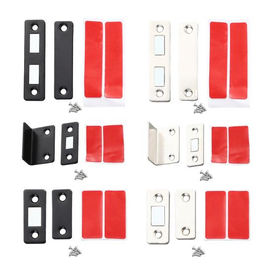 1 Set Ultra Thin Magnetic Door Catch Heavy Duty Stainless Steel Cabinet Door Magnet Adhesive Kitchen Closet Cupboard Drawer Magnetic Latch