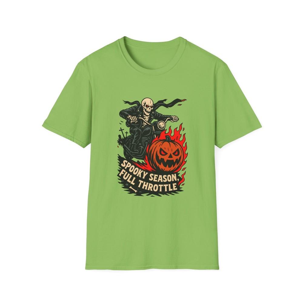 

Unisex Softstyle T-Shirt Skeleton Rider Graveyard Jack-O’-Lantern Halloween 4XL