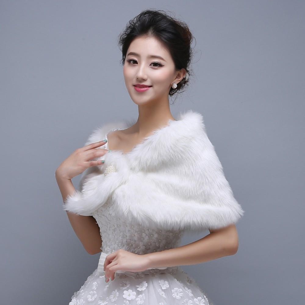 Faux Fur Wedding Faux Fur Shawl Bride Shoulder Fake Collar Rabbit Fur Scarves Plush Shawl Wedding