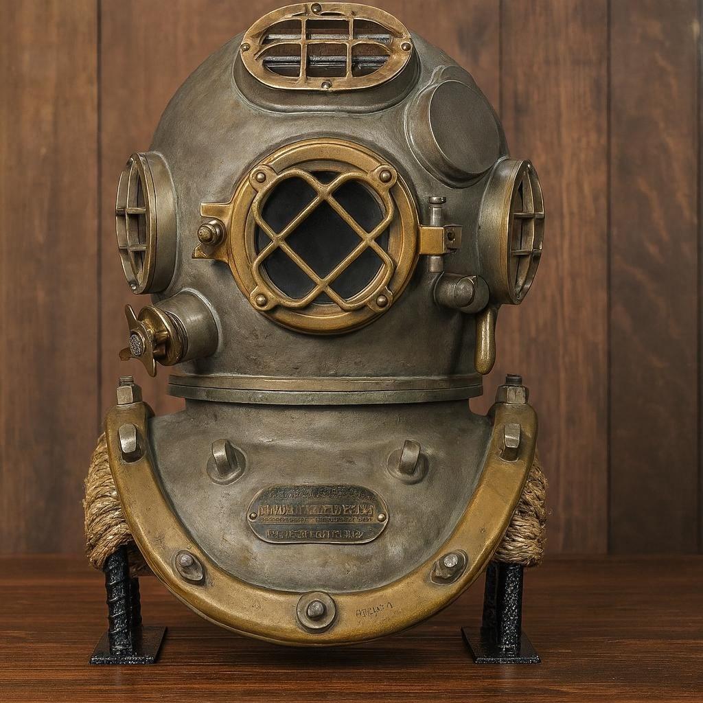 Brass Mark V Diving Helmet 40.64 Cm Nautical Decor Replica, Maritime Collectible