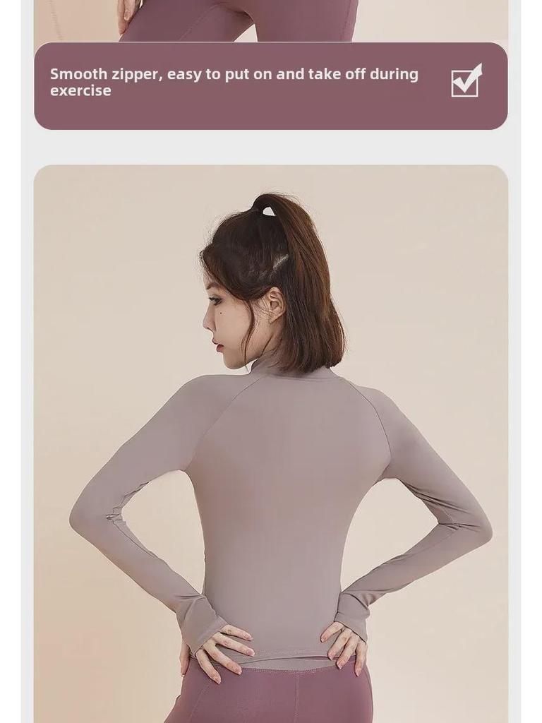 Women's Yoga Fitness Sportswear Set - Yoga Tops & Running Suits with Sun Protection.