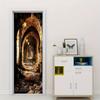 2pcs Medieval Retro Castle Tunnel Wall Stickers, Three-dimensional Arch Corridor Stickers, Living Room Entrance Background Wall