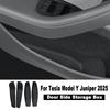 For Tesla Model Y Juniper 2025 Door Side Storage Box Front Rear Door Handle Armrest Tray Organizer Car Accessories Anti-dust