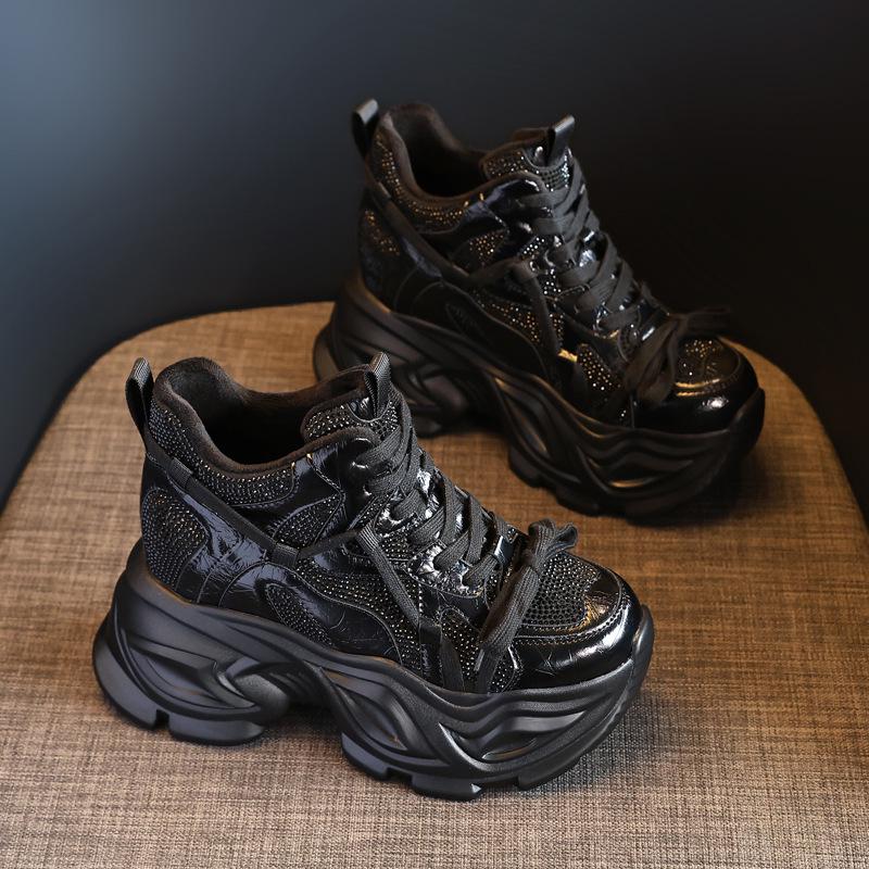 

ZDW5210-1 Женские высокие бархатные папины кроссовки на толстой подошве для осени/зимы 2024 г. 38