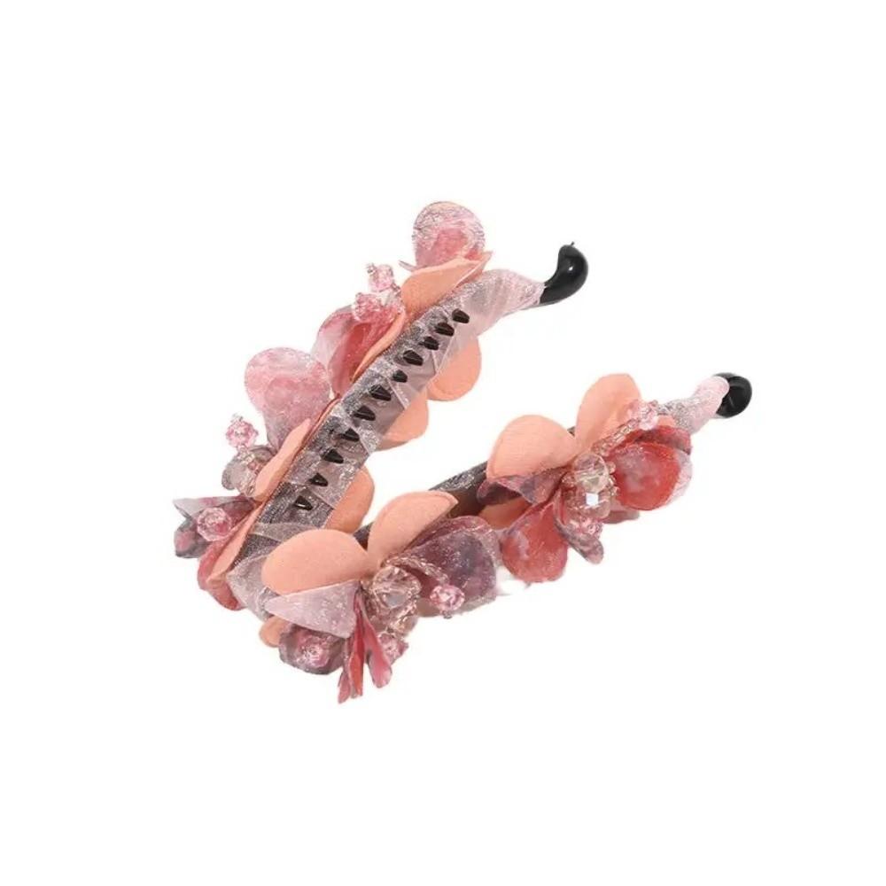 Elegant Rose Twist Clip Anti-Slip Ponytail Clip Fashion Banana Clip For Women