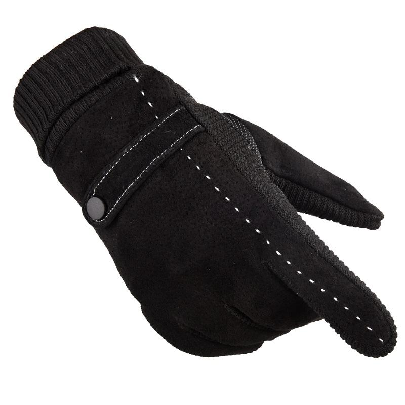 Winter Thermal Gloves Leather Gloves Windproof Motorcycle Electric Vehicle Gloves Winter Outdoor Cold Pigskin Gloves