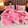 Synthetic Lamb's Wool Autumn Winter Warm Blankets for Bed 3 Layers Thicken Milk Velvet Blanket Warmth Fluffy Weighted Blanket