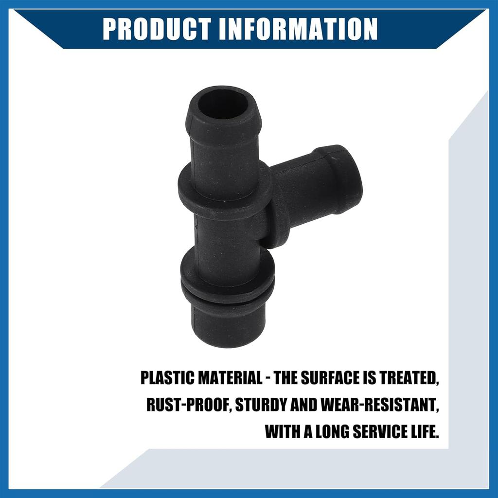 HVAC Heater Hose Tee Connector for Ford Transit Connect 2010-2013 / Heater Pipe Connector/Durable / 1 Set Black Item Replacement