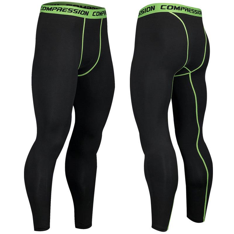 Pánské rychleschnoucí kompresní běžecké legíny s maskovacím vzorem