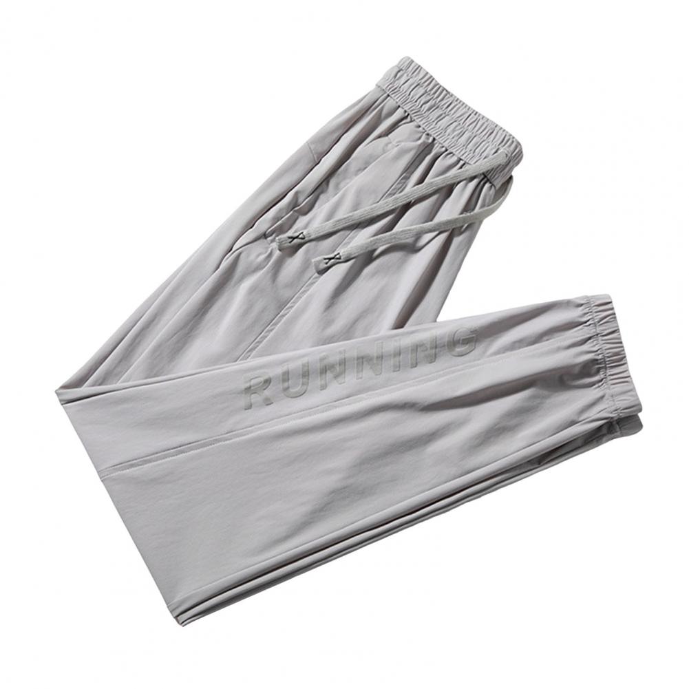 Binchi Keji Travel Unisex Broek IJszijde Enkelband Dun Zijzakken Trekkoord Elastische Taille Effen Kleur Sneldrogend Gym Training Jogging Sweatpants M
