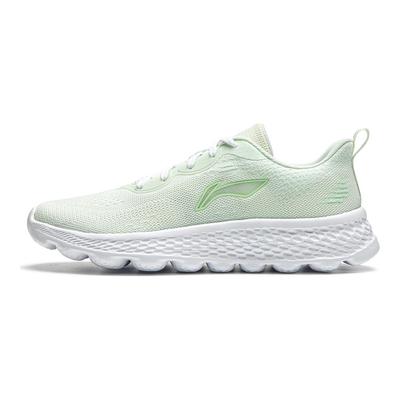 Li Ning Cloud Motion Soft Rebound Shock Absorption Durable Breathable Low Top Running Shoes Women Sneaker White Green ARSU024-3