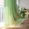 Tenda Plaid Vintage Americana con Nappe Semi Oscurante Cotone Lino Tasca per Asta Soggiorno Balcone Cucina Finestra a Golfo Protezione UV Arredamento Boho Rustico