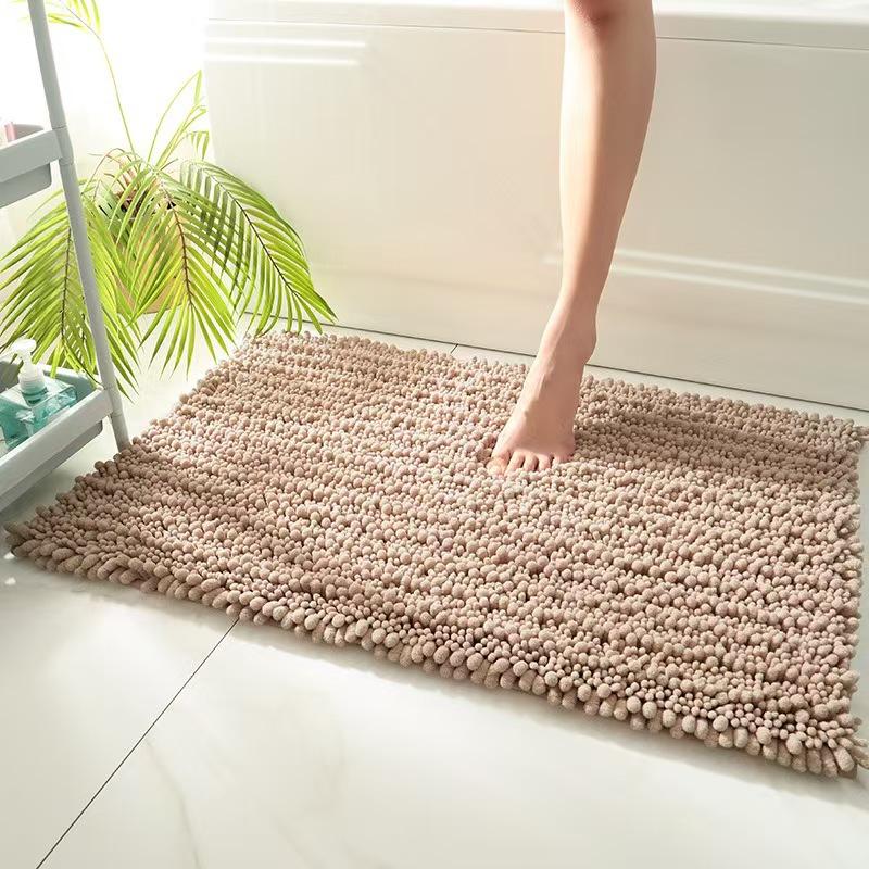 Home Non-Slip Thickened Chenille Carpet Tufted Decorative Mat Entry Door Floor Mat Bedroom Absorbent Stain-Resistant Non-Slip Mat