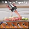 Jerky Gun Kit Stainless Steel 1LB Sausage Stuffer for Ground Meat with 5 Nozzles Dual Function