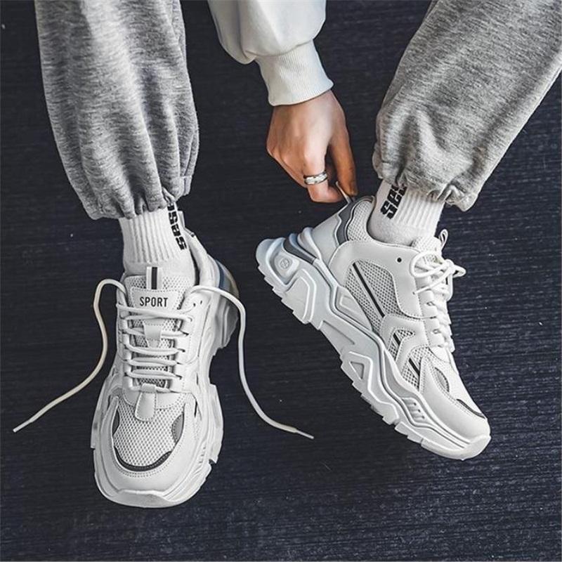 Herrenmode dicke Sohle Sportschuhe atmungsaktive Laufschuhe