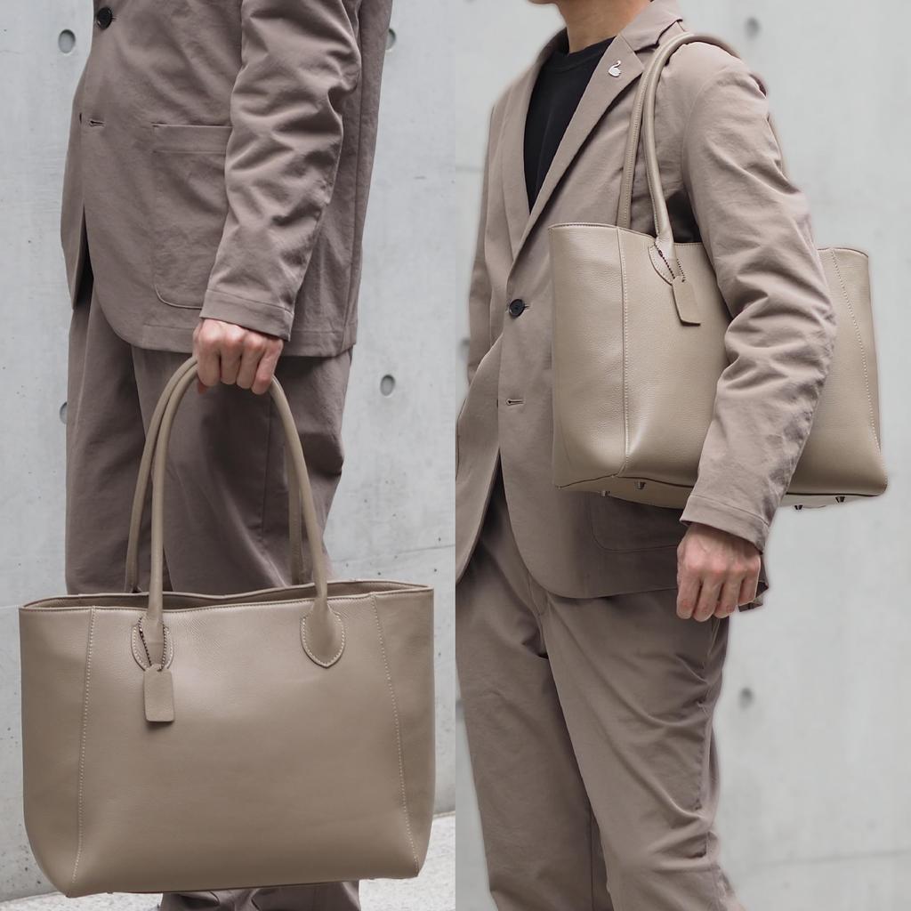 Tote Leather Fits Business Business LEATHER [Gussio Italy] Men's Bag, 100% (Cowhide), Water-Repellent, Durable, 2-Way, A4, 14-inch Laptop, Commuting,