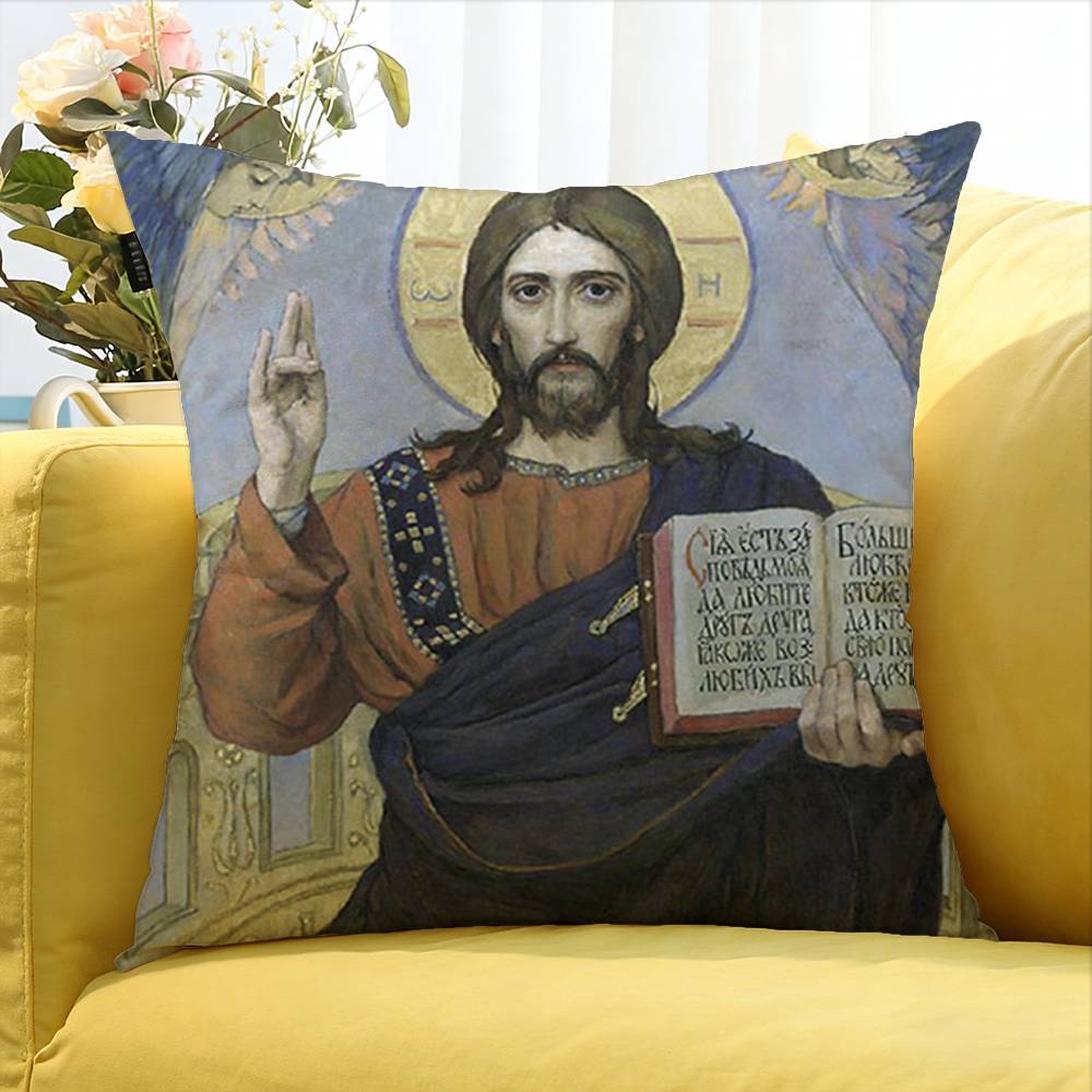 Russia Jesus Artists Canvas Painting  Various Sizes Square Pillow Case For Car Home Bedchamber Decor