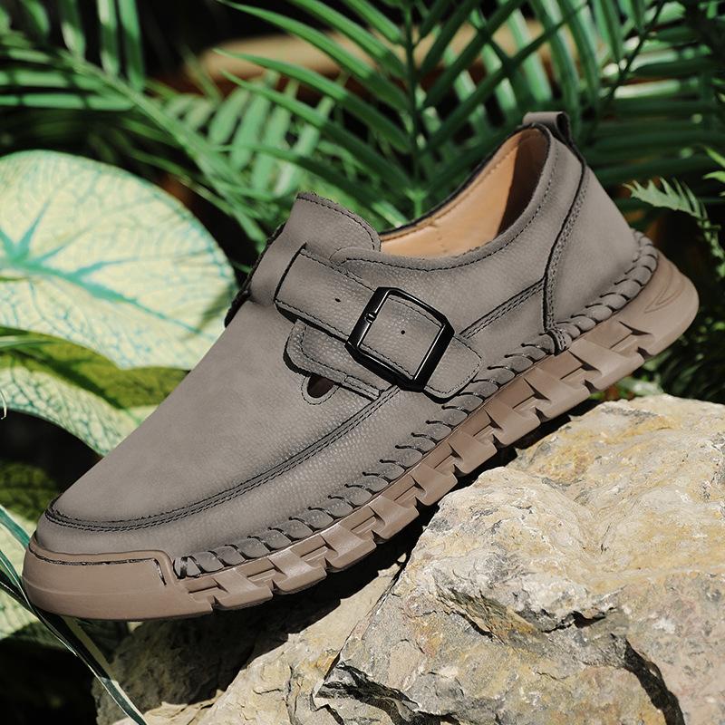 Four Seasons Men's Large Size Spring and Autumn Doudou Shoes Casual Shoes Trendy Fashion Flat Bottom Sleeve One Pedal British Driving Shoes